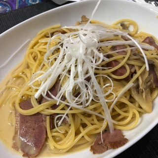 鴨ネギ和風クリームパスタ^ - ^